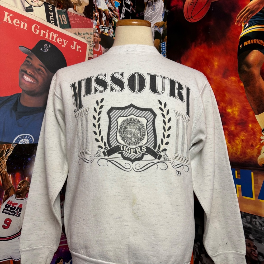 Vintage‎ 90s Missouri Tigers Crewneck Sweatshirt Oneita Power Made USA Sz Large